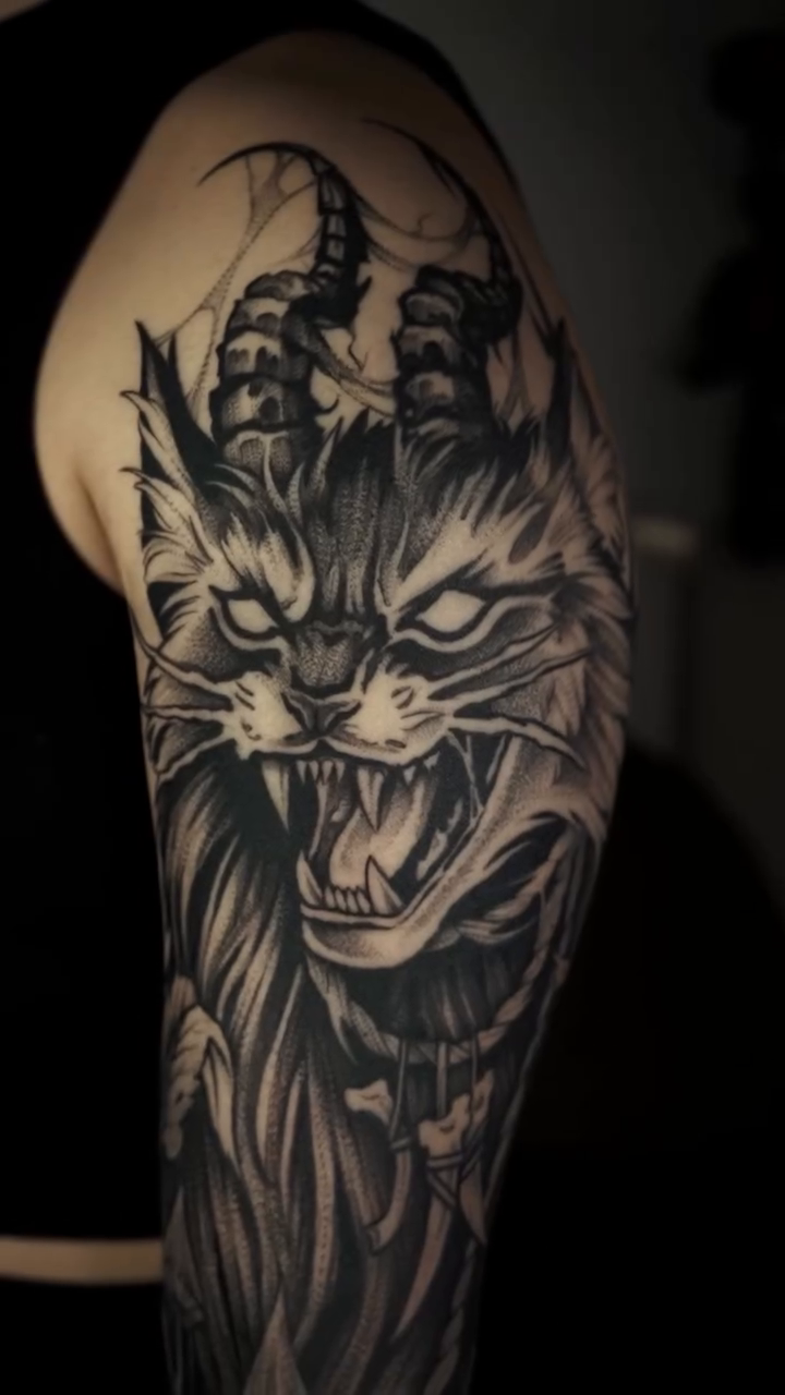 Tattoo by @bru.blackink — dark_realism, black_and_grey