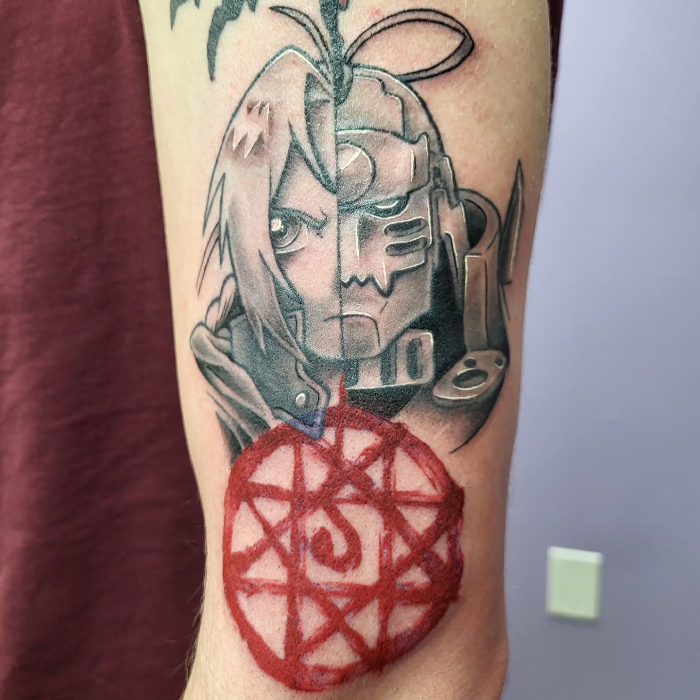 Tattoo by @willmcginnart — anime, geometric
