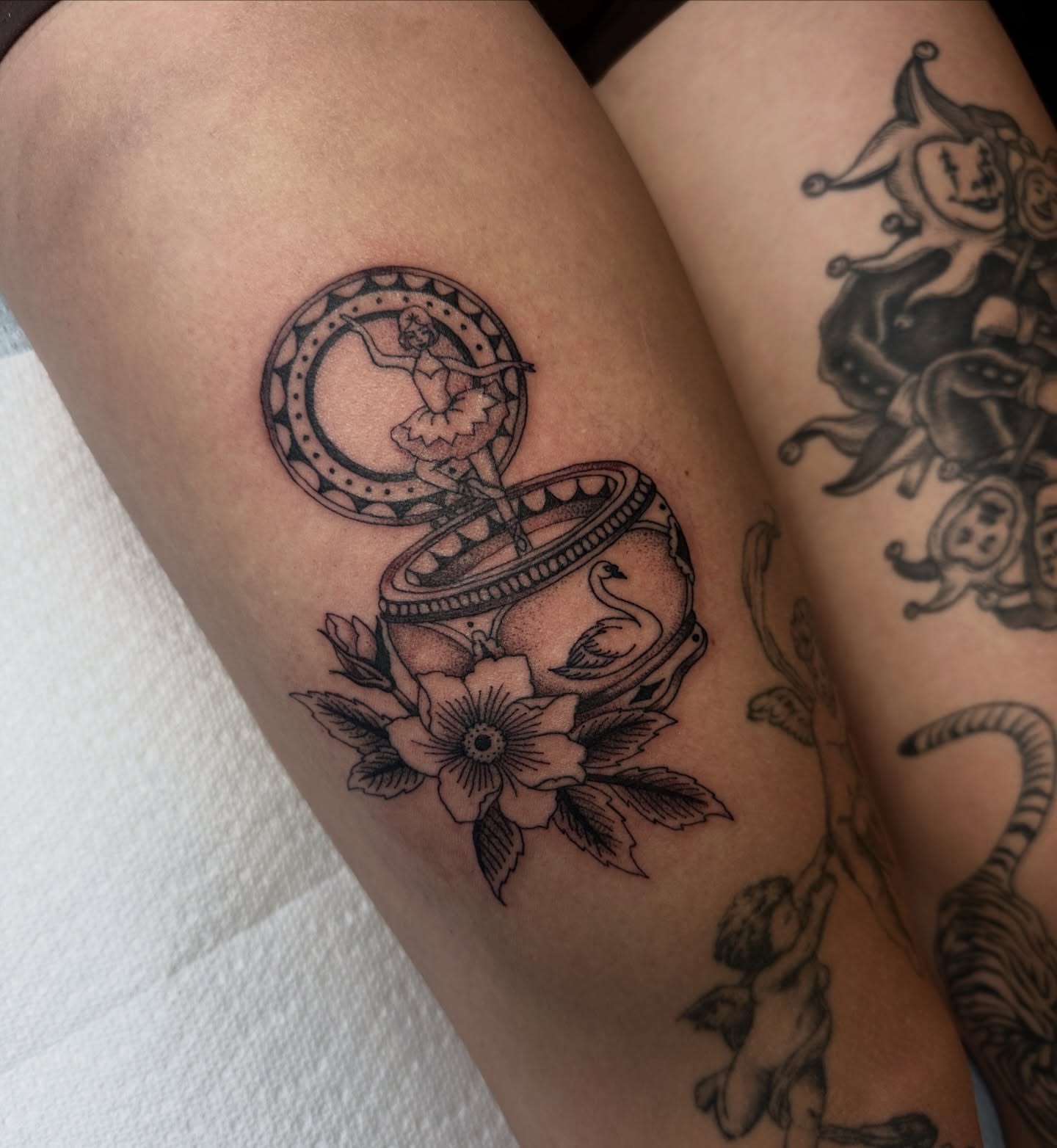 Tattoo by @countmia — black_and_grey