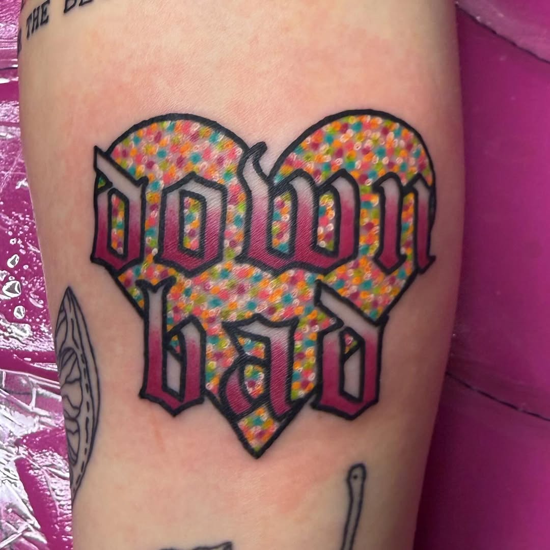 Tattoo by @badgaltattoos β lettering_script, new_school