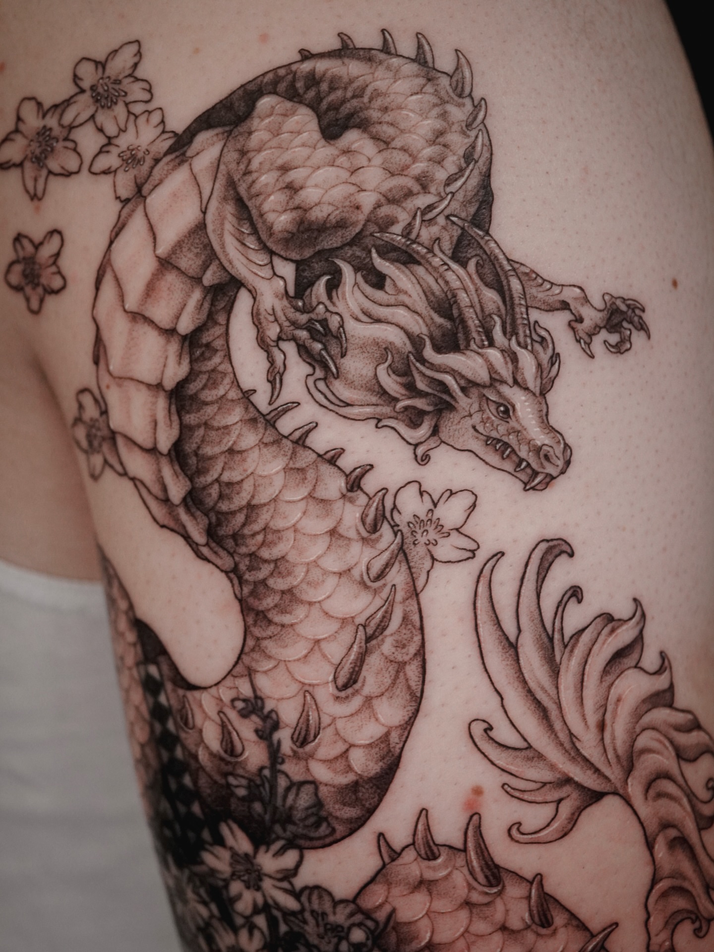 Tattoo by @153cm_tattoo — black_and_grey, realism