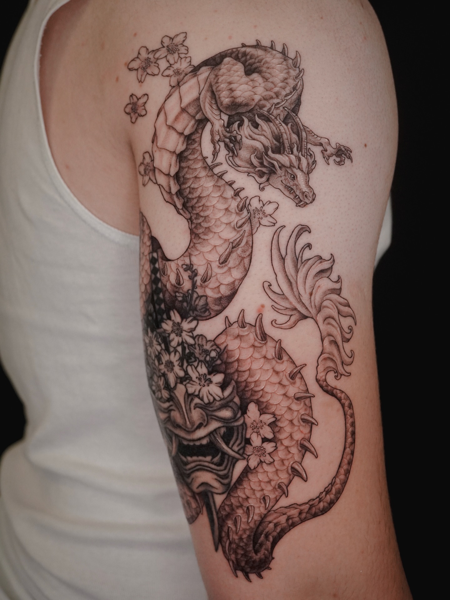 Tattoo by @153cm_tattoo — black_and_grey
