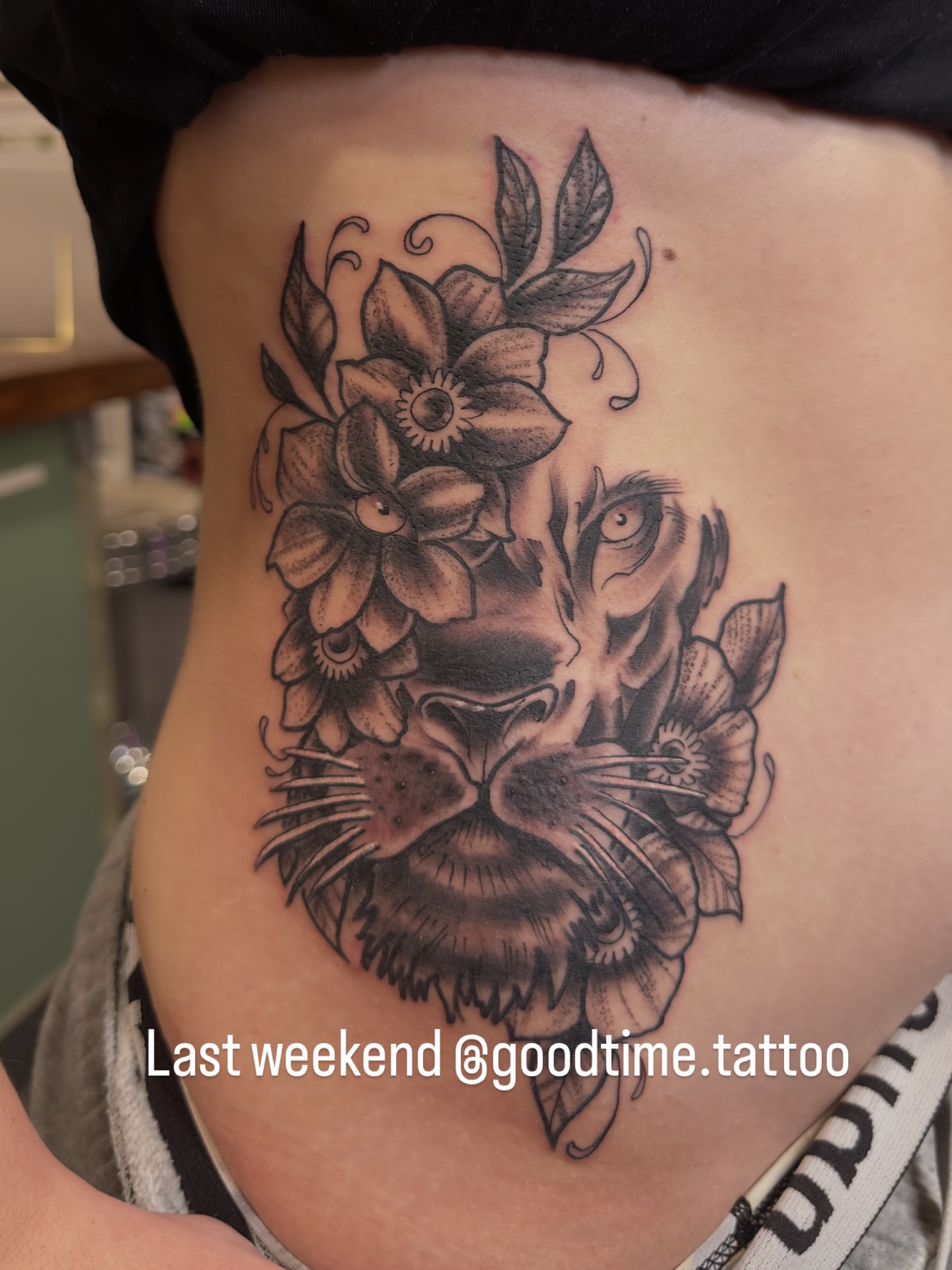 Tattoo by @purplesticky — black_and_grey, realism