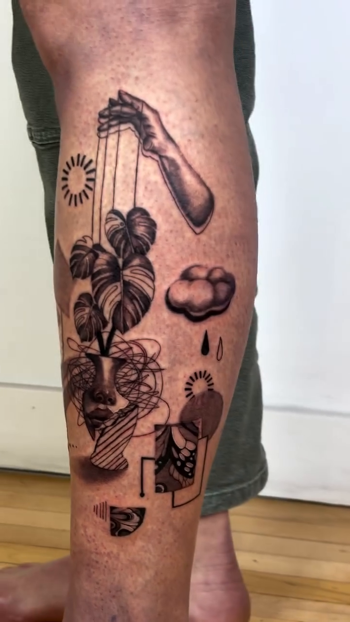 Tattoo by @danithedavinci — black_and_grey, surrealism