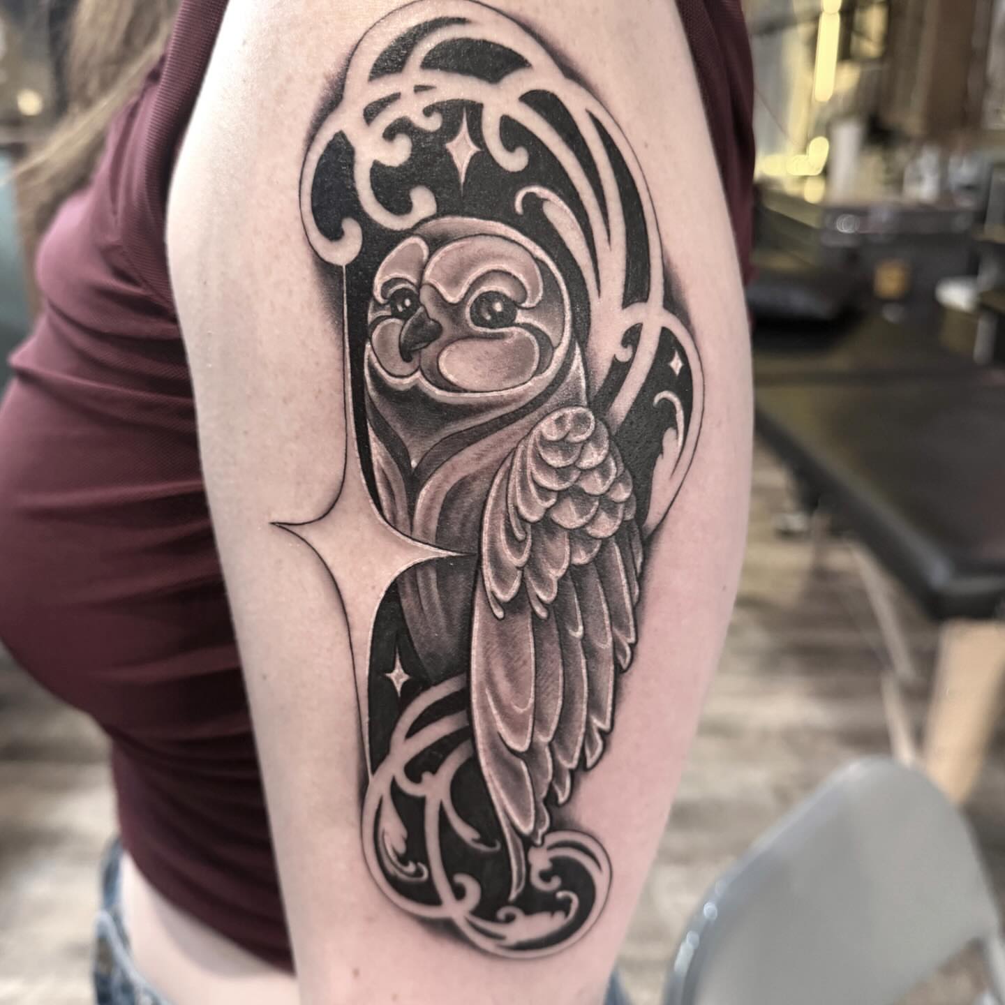Tattoo by @heathersyvilla — black_and_grey, ornamental