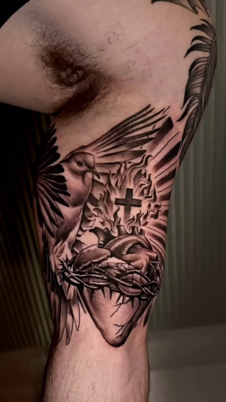 Tattoo by @weaver214 — black_and_grey, realism