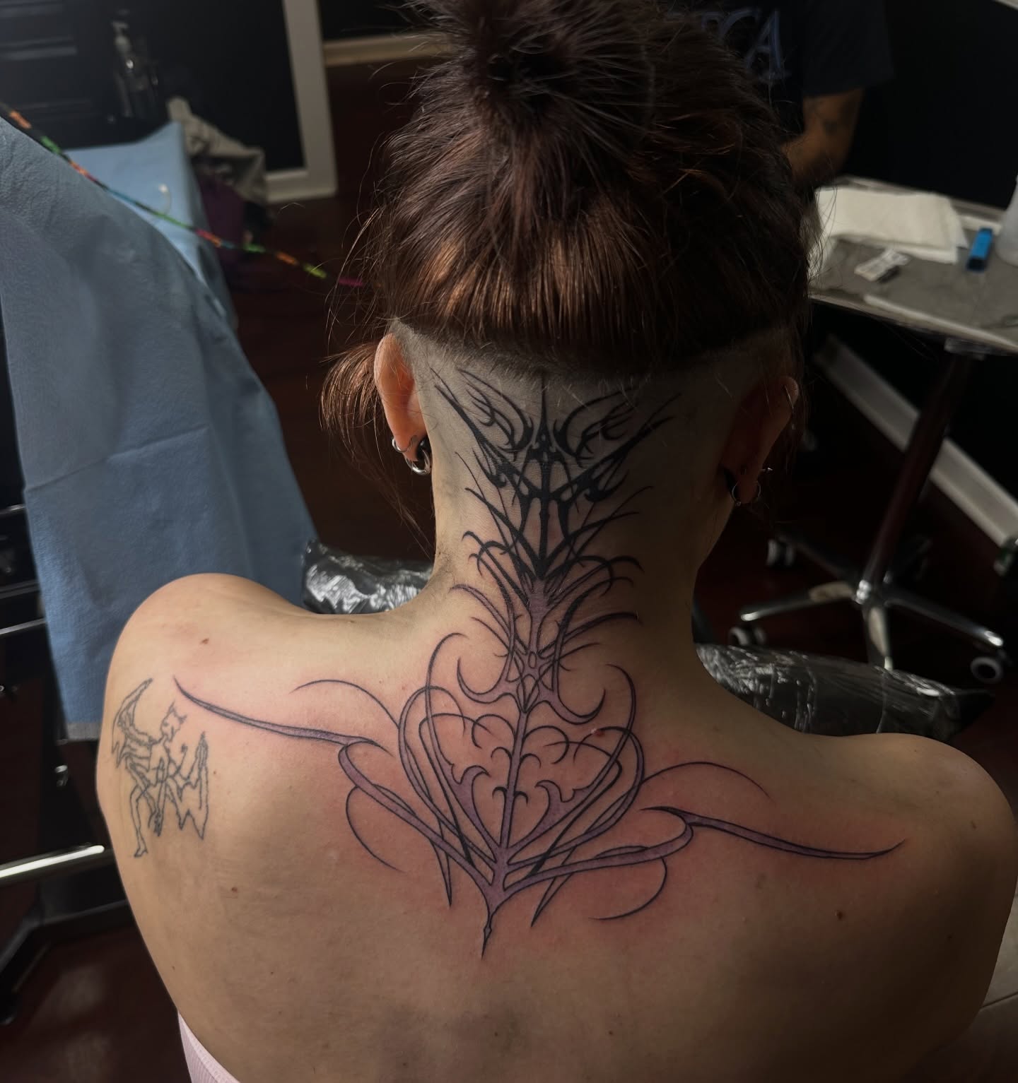 Spine tattoo geometric tattoo on the back by sechi