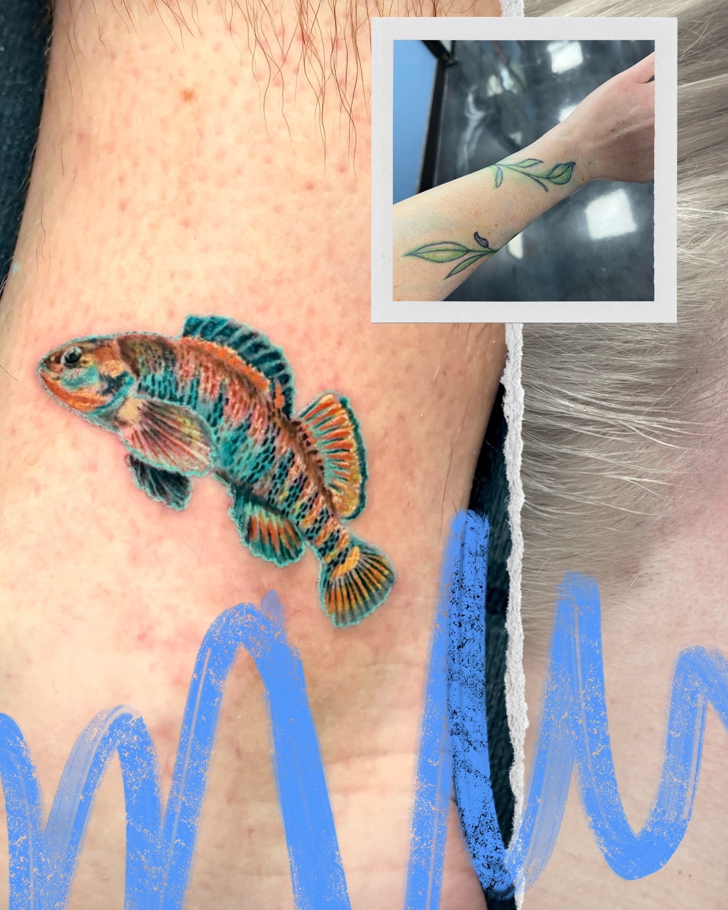 Fish realism tattoo on the upper arm by Meg Mayhem ๐จ Sarenity Tattoo