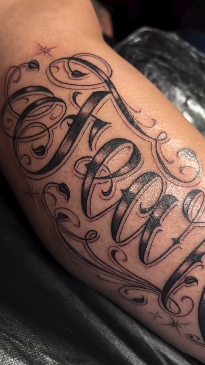 Script lettering lettering script tattoo by F e A R