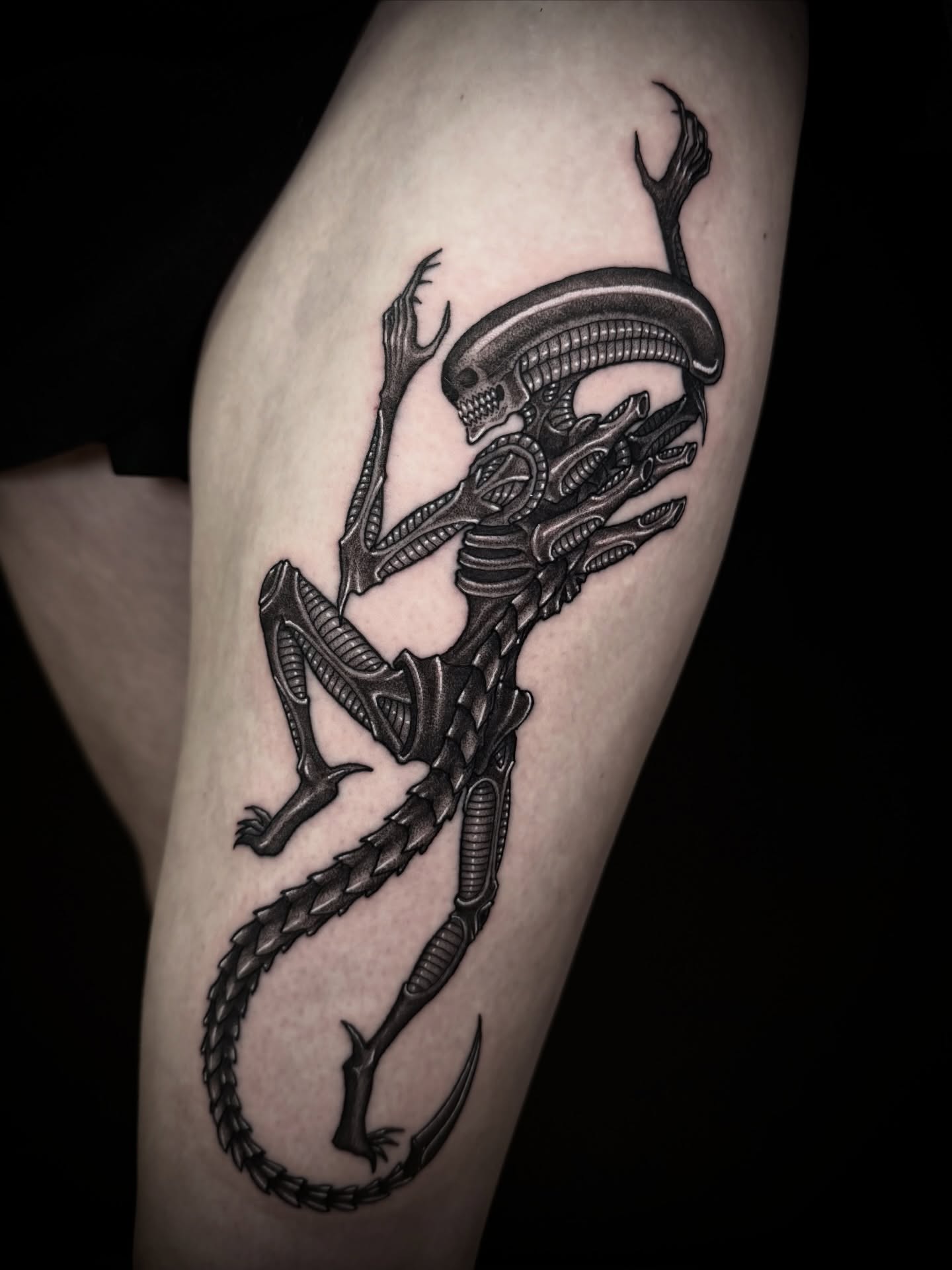 Tattoo by @d.lucian.tattoos — black_and_grey, geometric