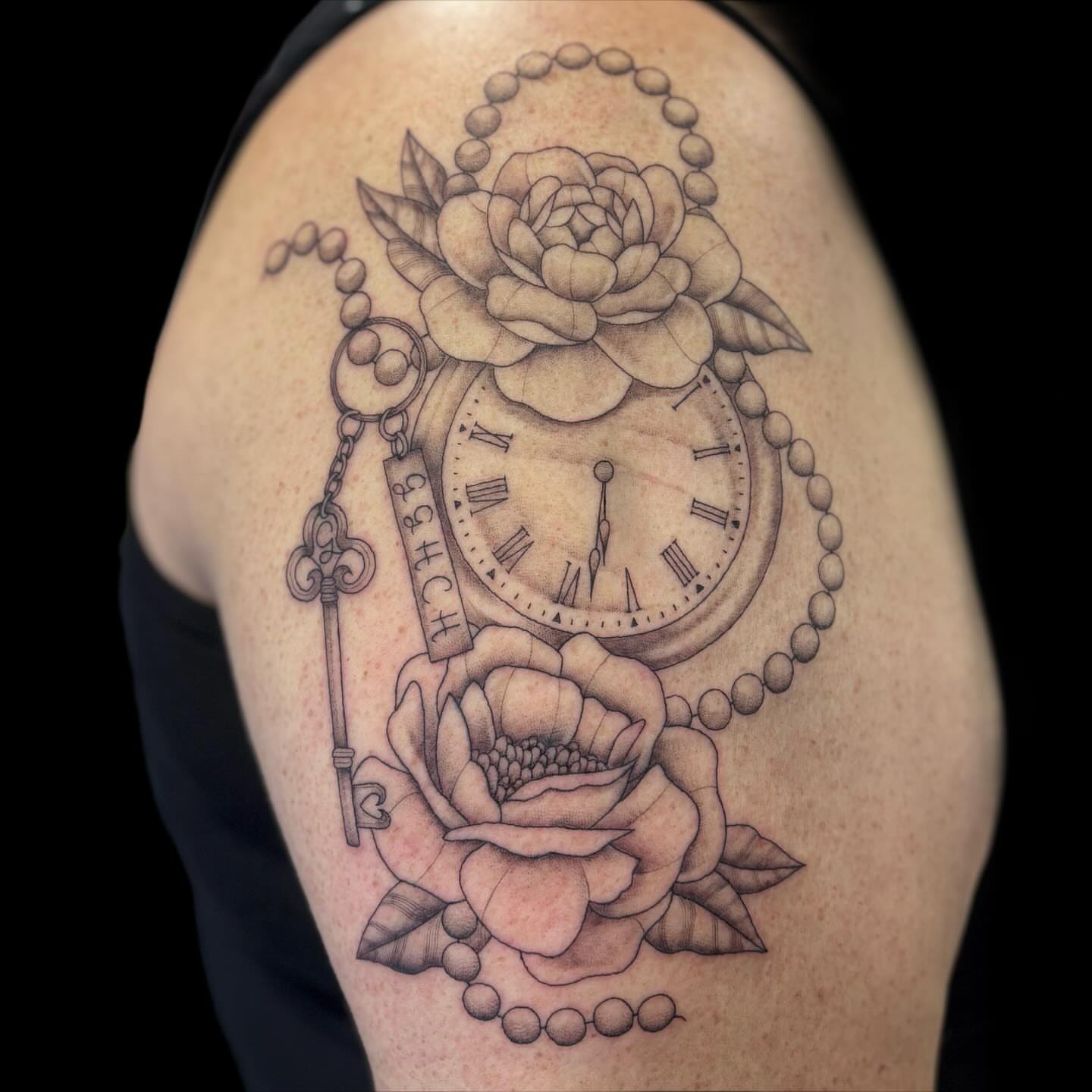 Tattoo by @uglyrileytattoo — black_and_grey, realism