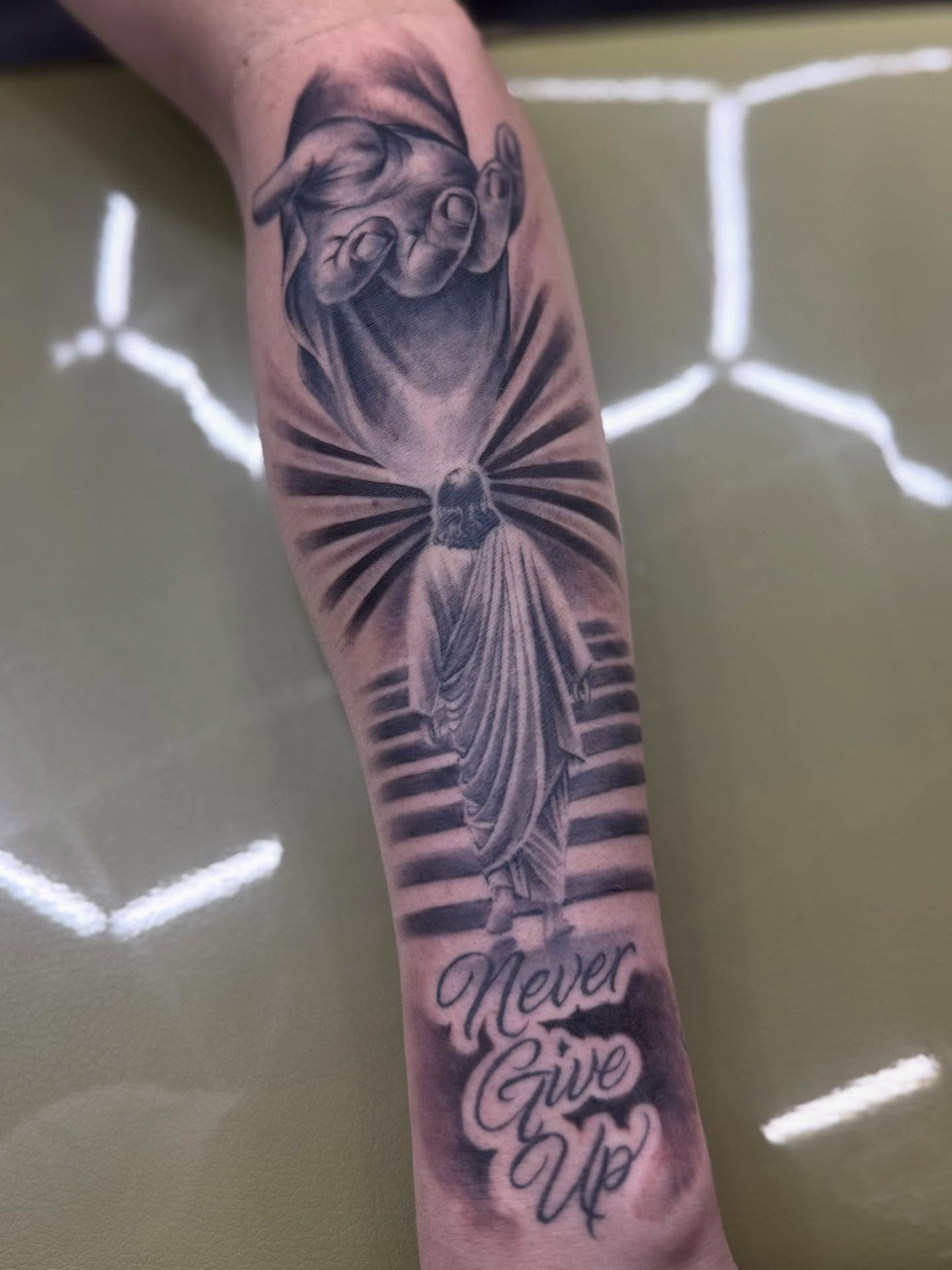 Tattoo by @inkbychuy — black_and_grey, realism
