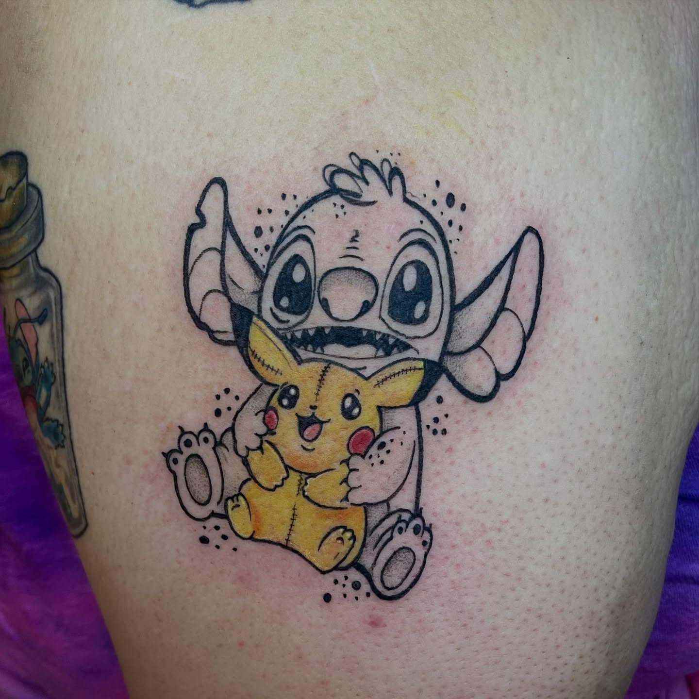 Tattoo by @inknpaint.society β dotwork, anime