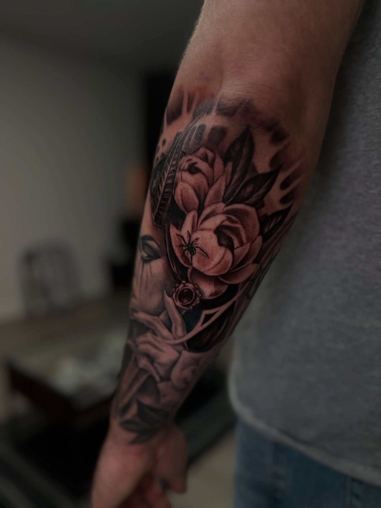 Tattoo by @artofshadow โ realism, black_and_grey