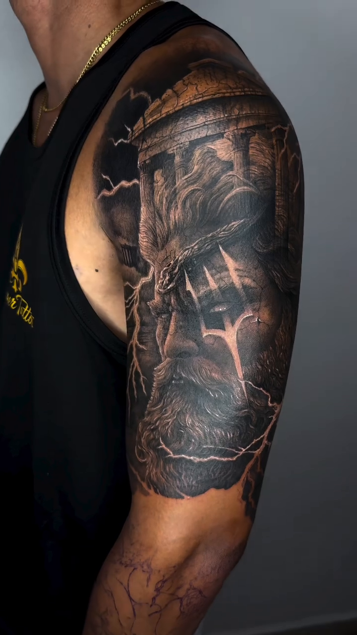 Tattoo by @elmertattoo1 — dark_realism, black_and_grey
