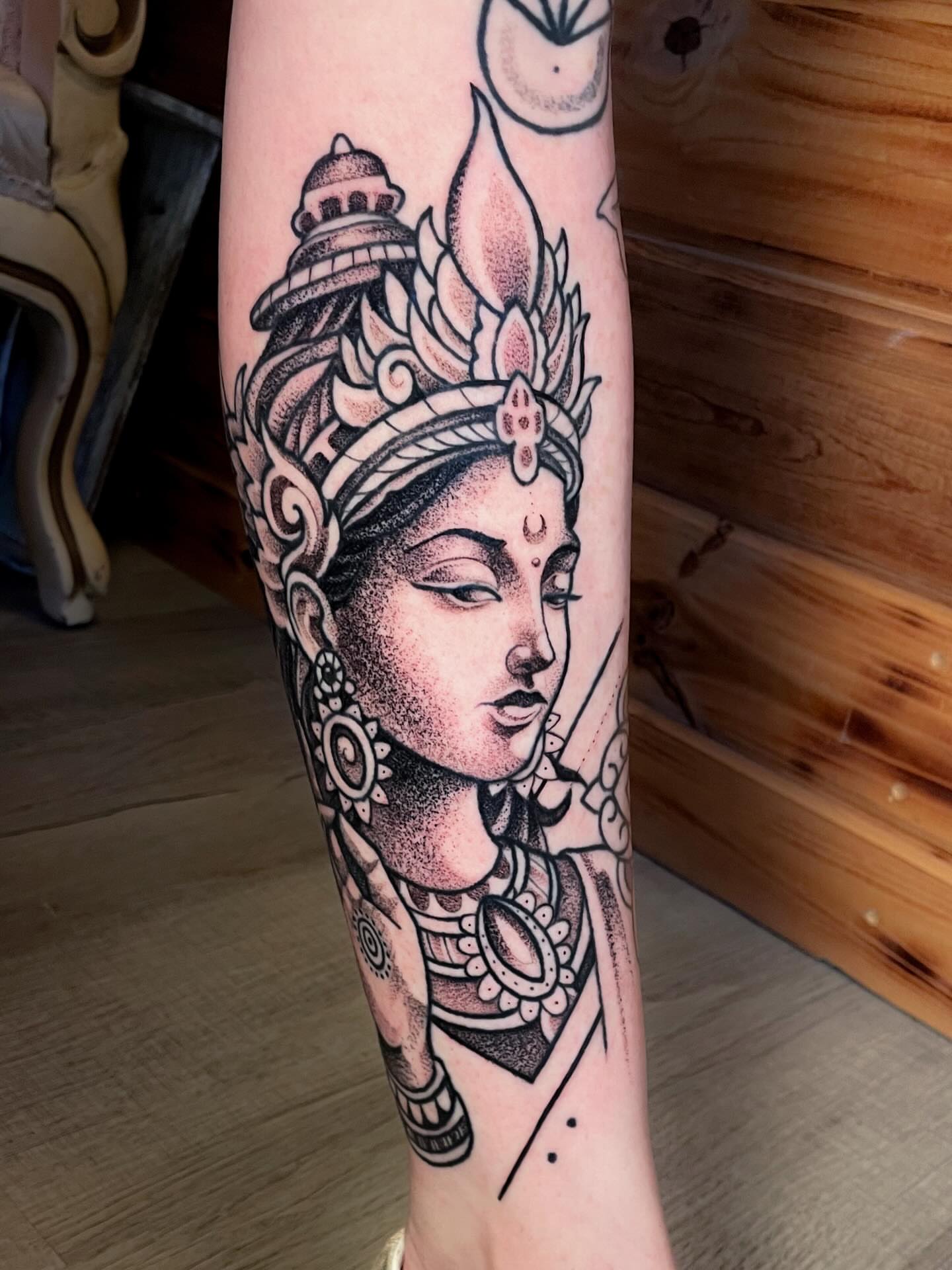 Tattoo by @devzdude — dotwork, black_and_grey