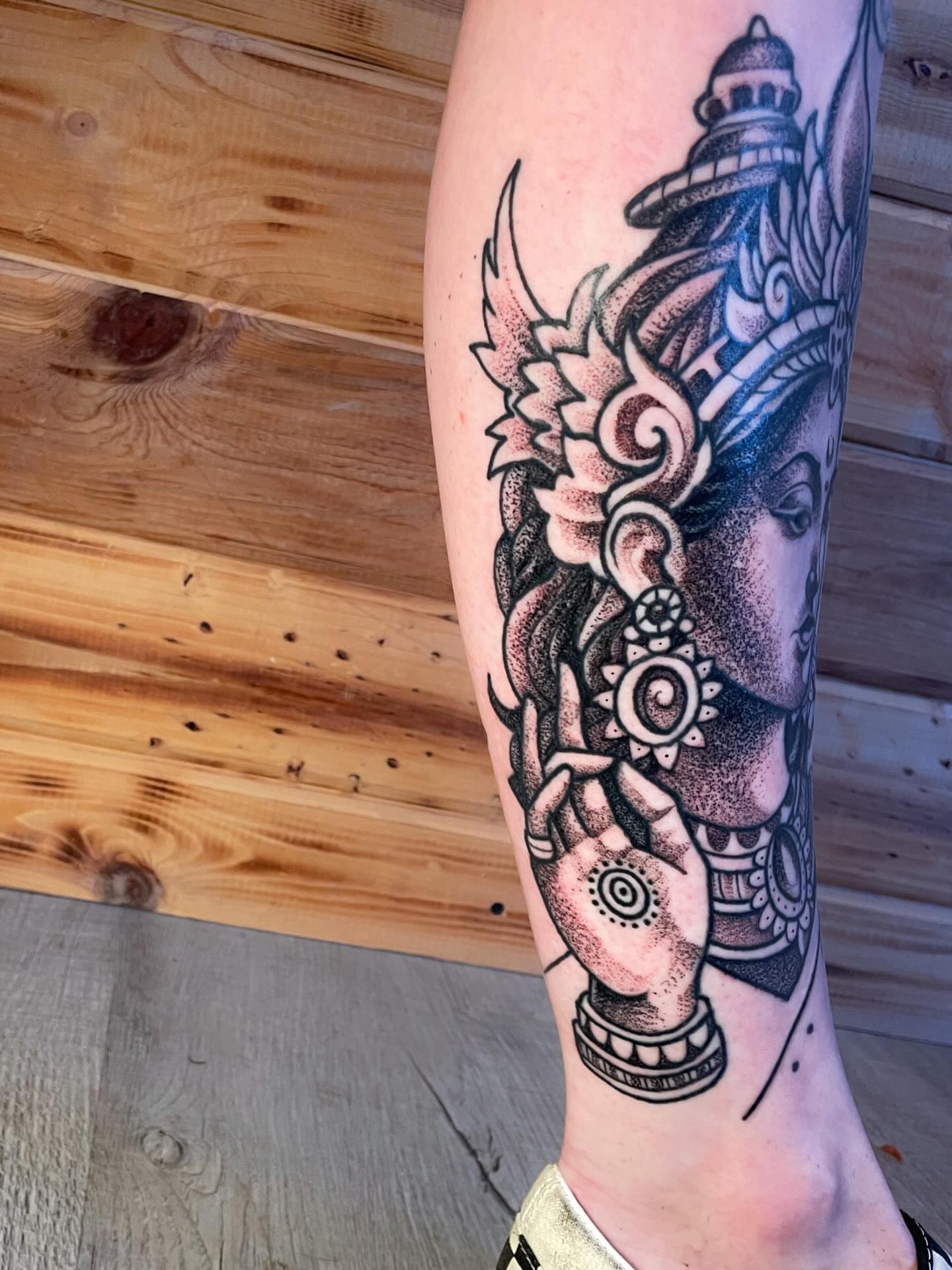 Tattoo by @devzdude — dotwork, black_and_grey