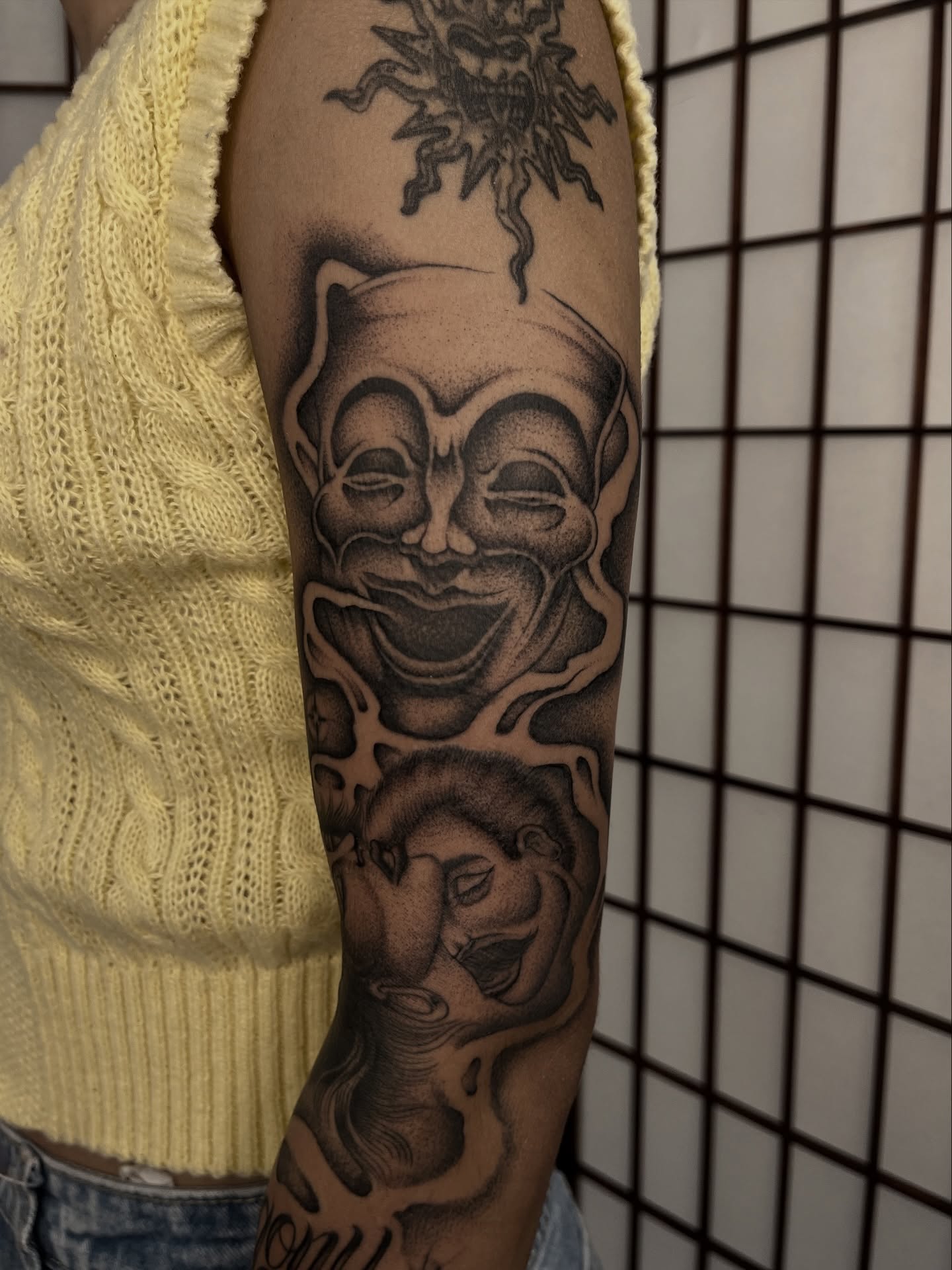Tattoo by @jesus_pieces_ — black_and_grey