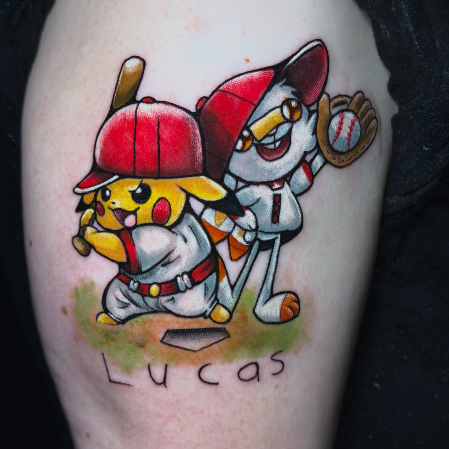 Tattoo by @jinxedtattoos — dotwork, anime