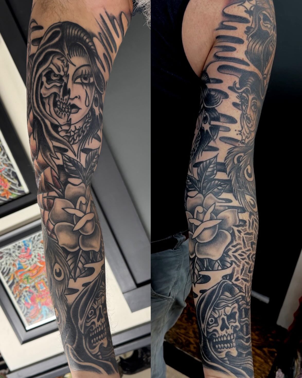 Tattoo by @chrisspriggs — black_and_grey, realism