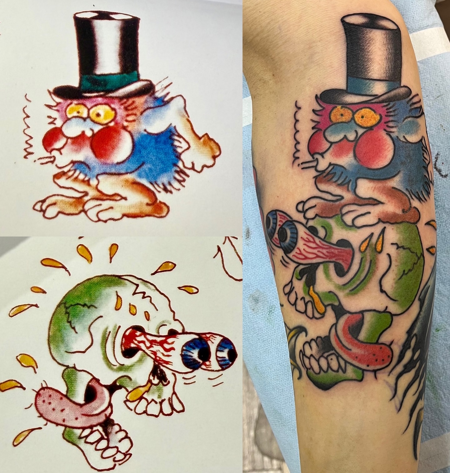 Tattoo by @slimwinters — american_traditional, trash_polka