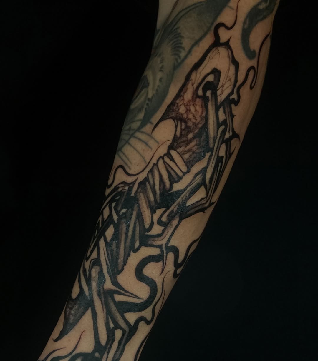 Tattoo by @baptism_black โ dark_realism, blackwork
