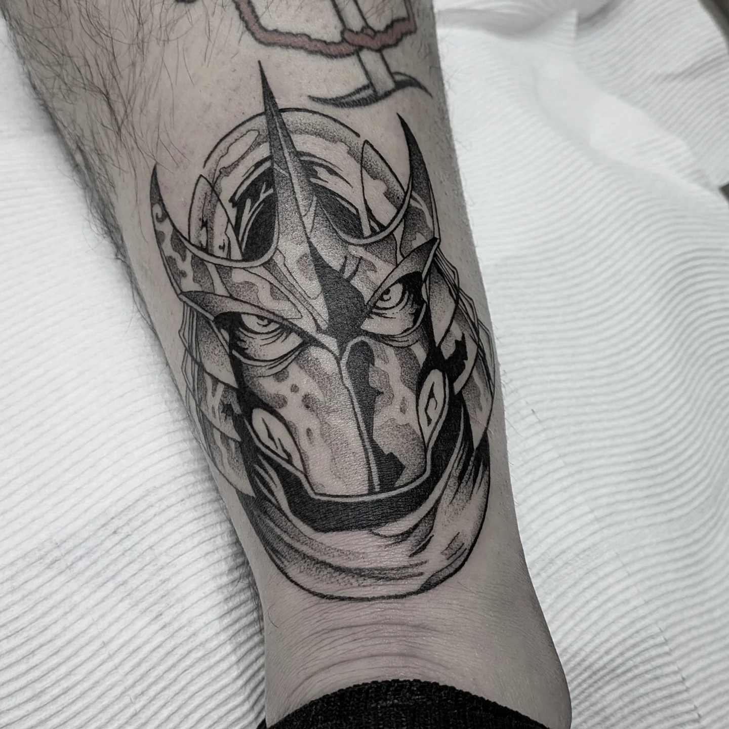 Tattoo by @darkdaystattoos — dotwork, dark_realism