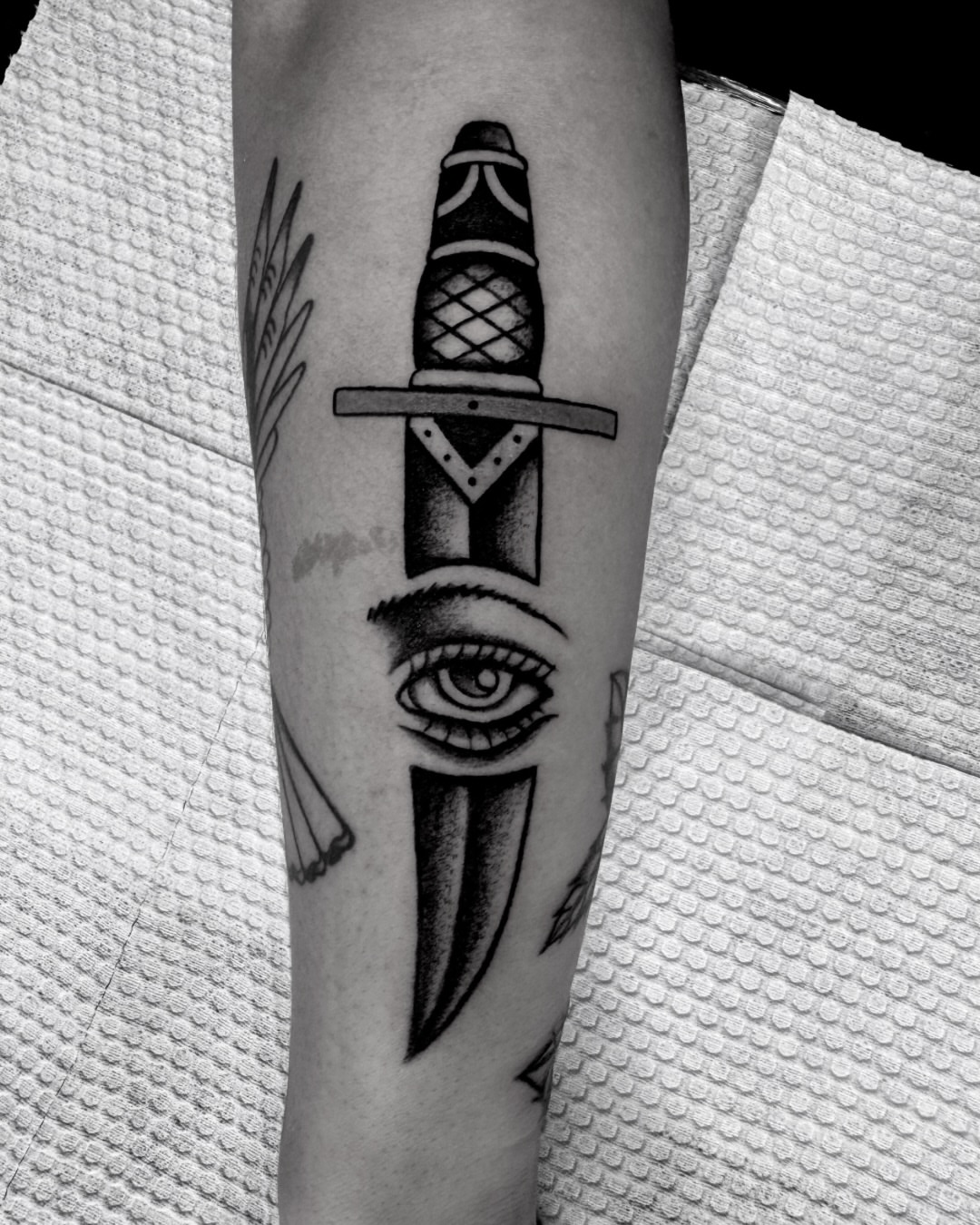 Tattoo by @hontraditional — black_and_grey, geometric