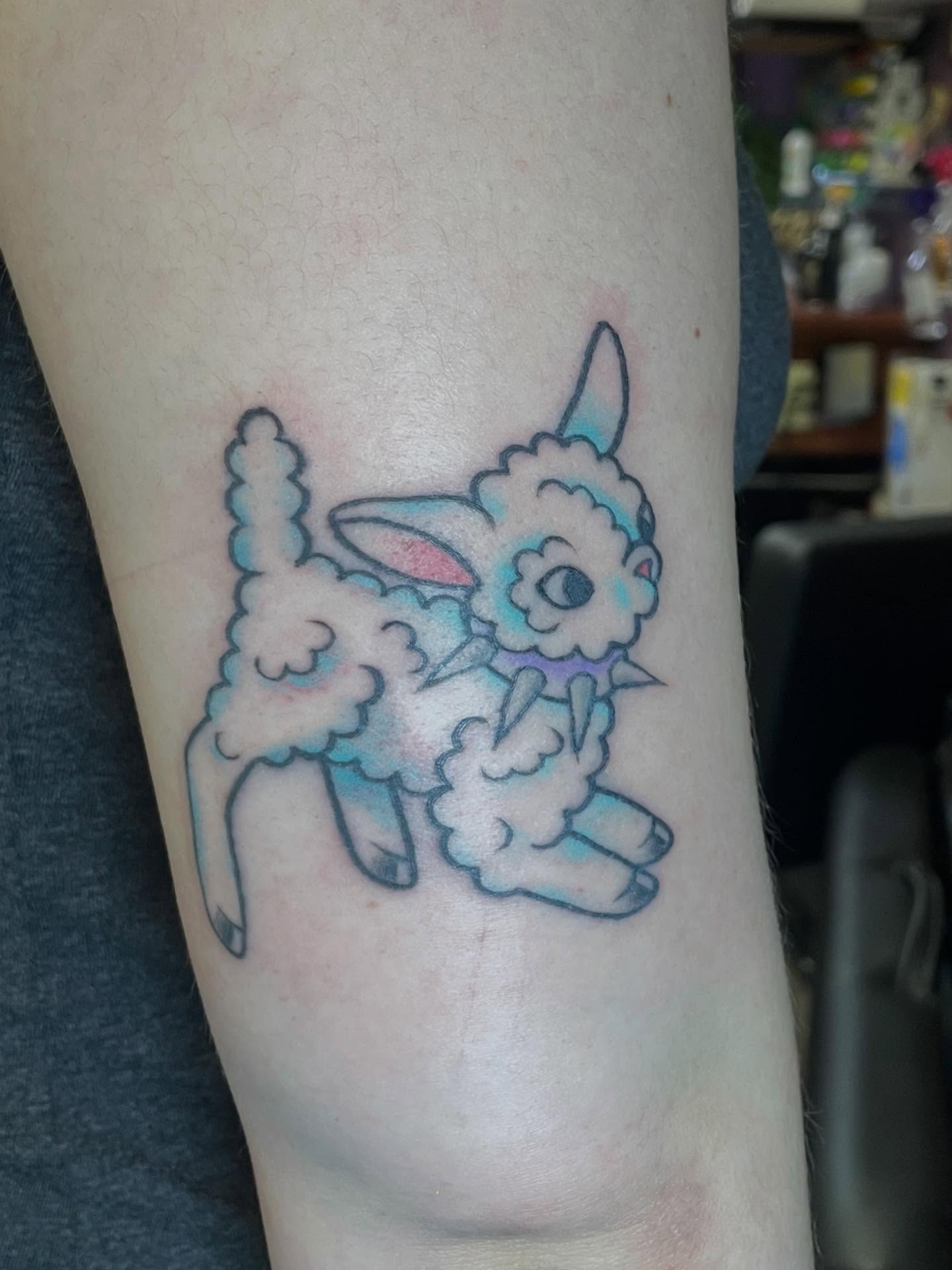 Sheep new school tattoo on the forearm by 𓉸ྀི lola hoax tattoos𓉸ྀི
