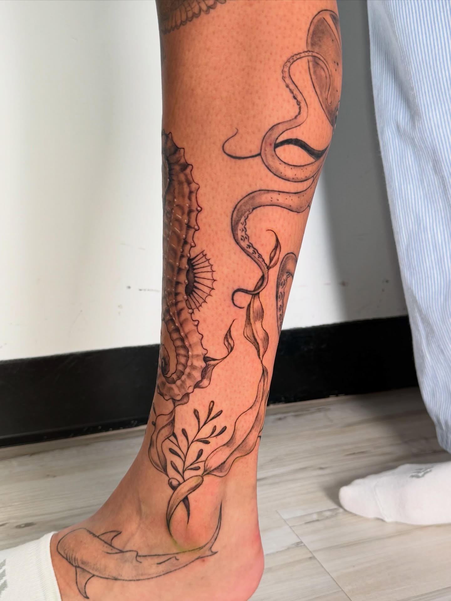 Tattoo by @yourlocalmisfit — black_and_grey