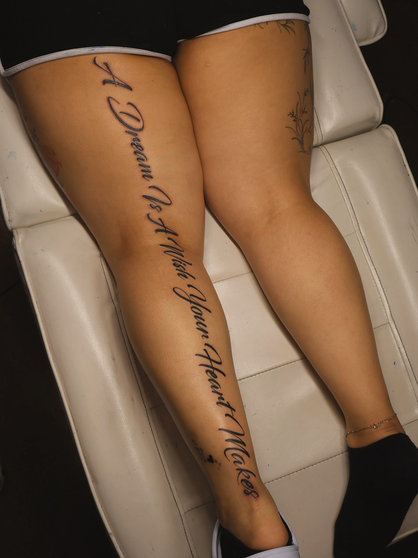 Tattoo by @divinebeautybarbyaly — lettering_script