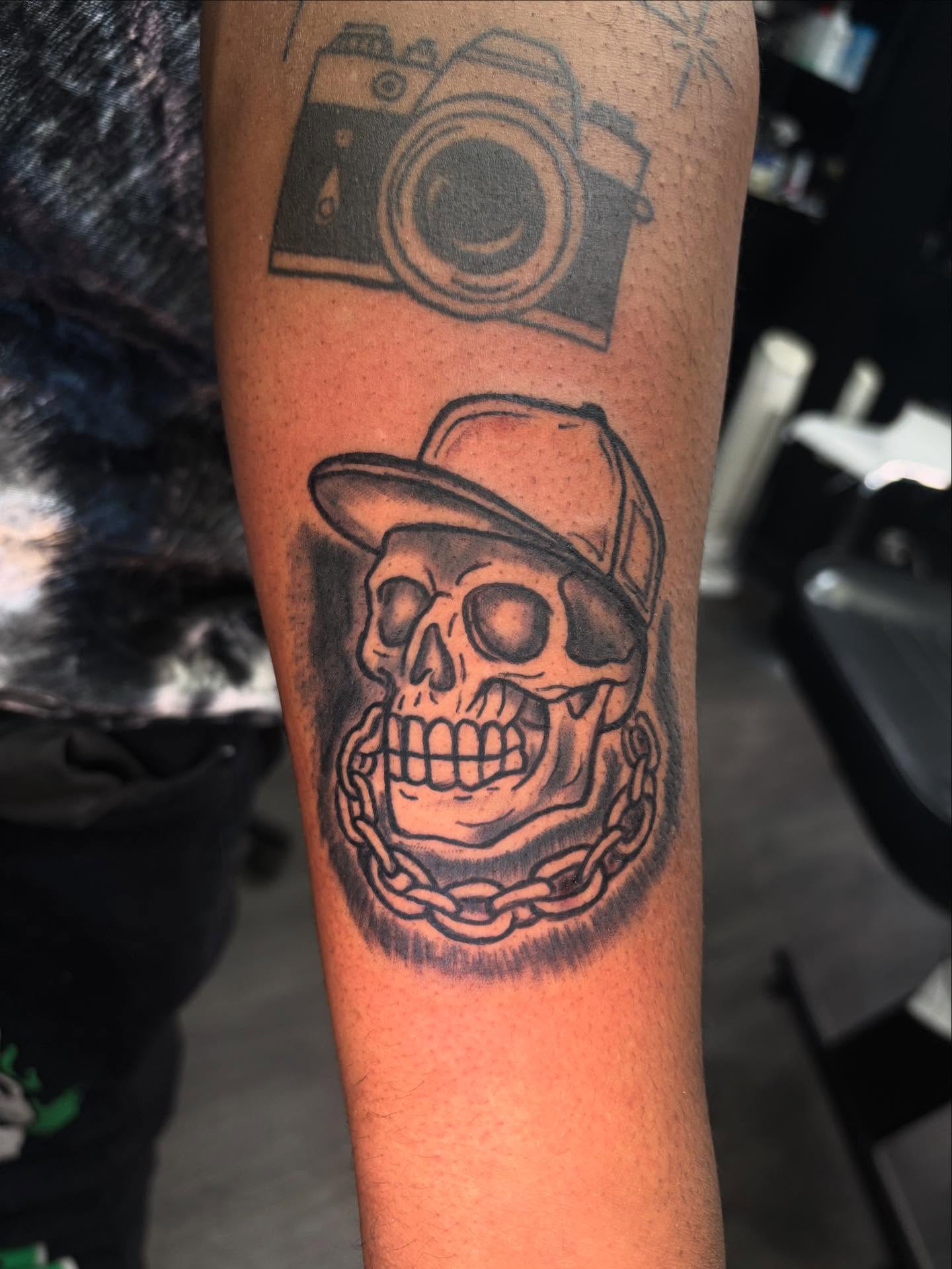 Tattoo by @allthings_comix — black_and_grey