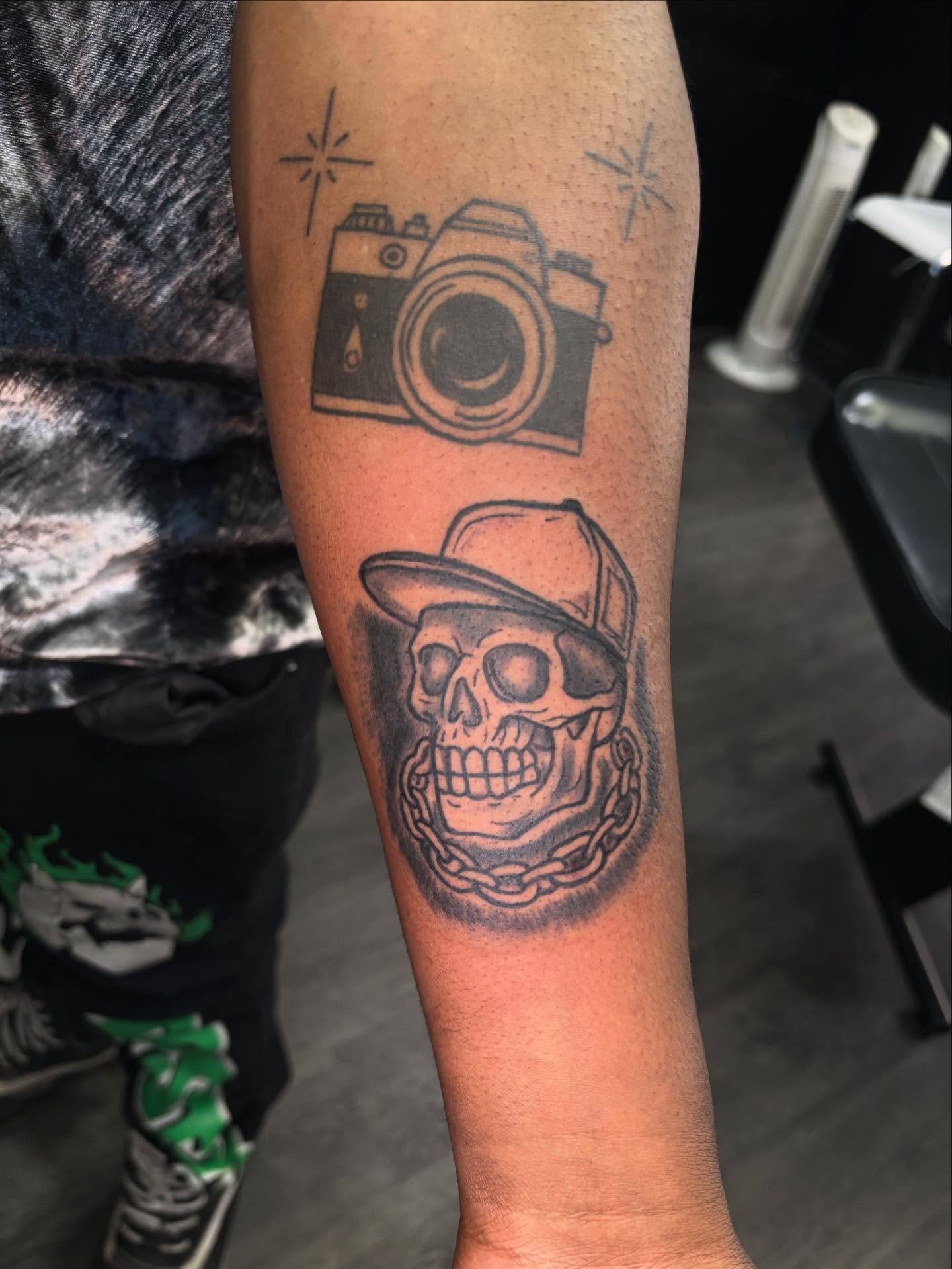 Tattoo by @allthings_comix — black_and_grey