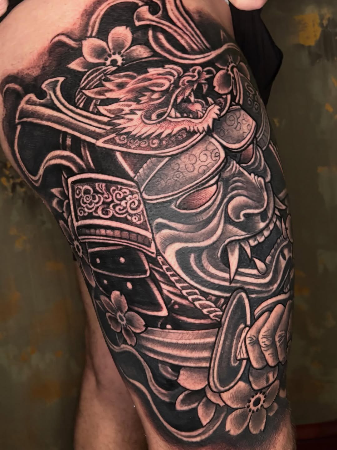 Tattoo by @stevencampbelltattoo — japanese_irezumi, black_and_grey