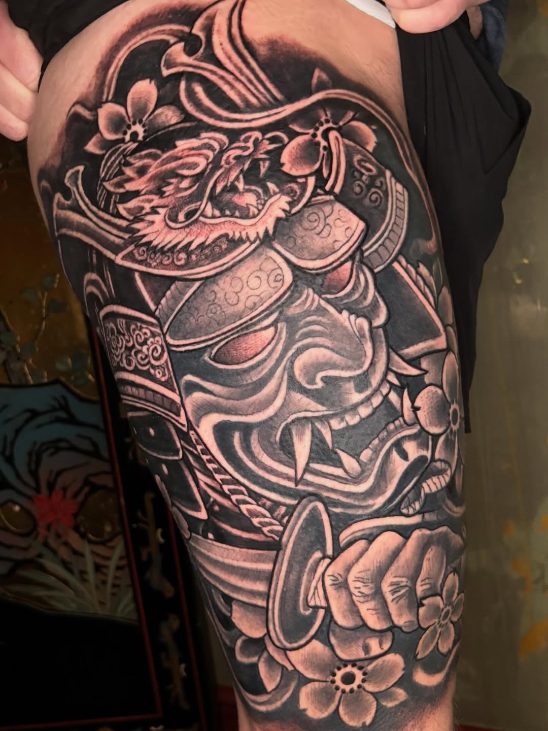 Tattoo by @stevencampbelltattoo — japanese_irezumi, black_and_grey