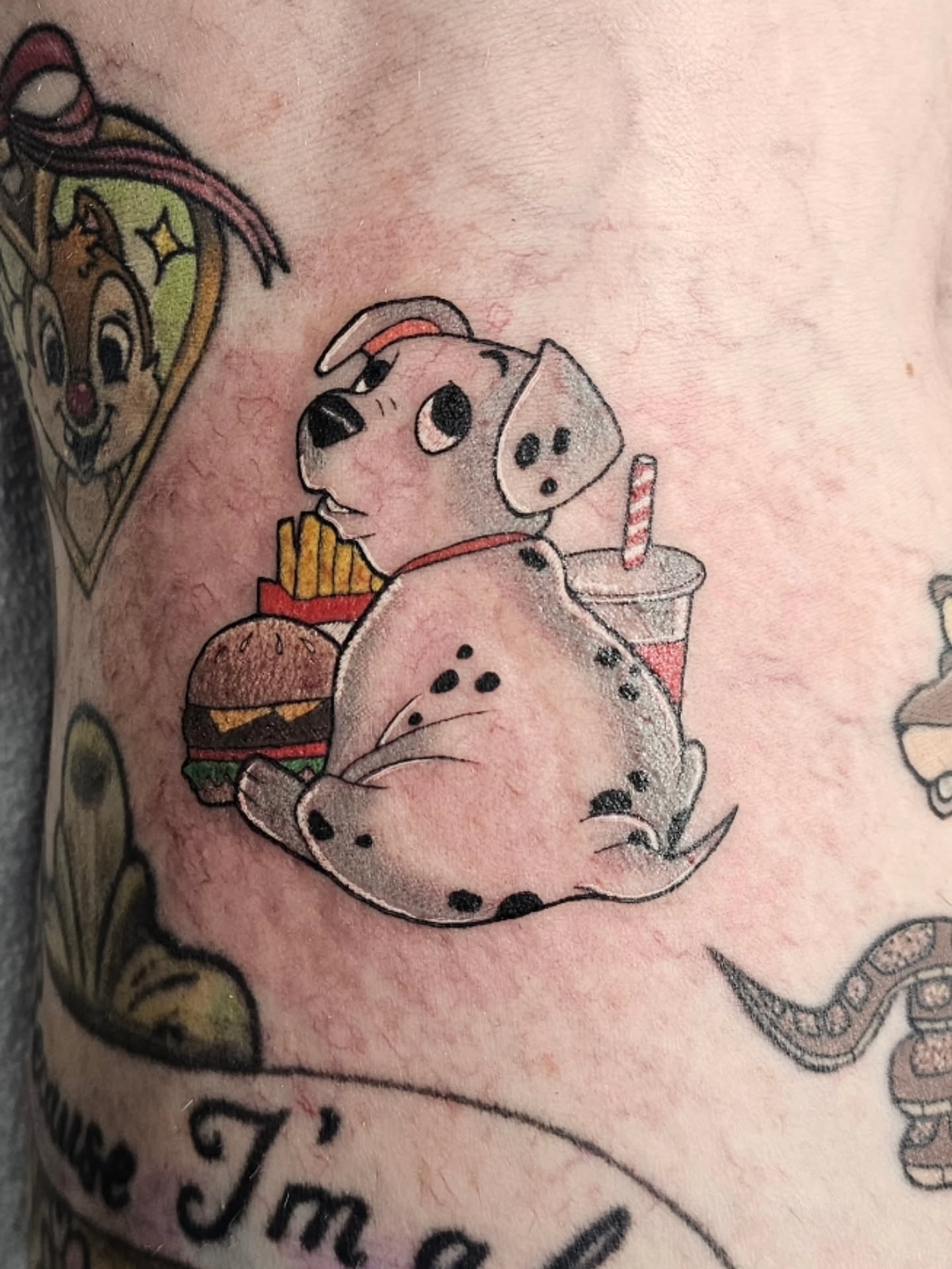 Dog eating fast food dotwork tattoo on the forearm by πππ¦ππ§ππ‘π ππ¨ππππππ’π§π¨'π¬ πππππ¨π¨π¬