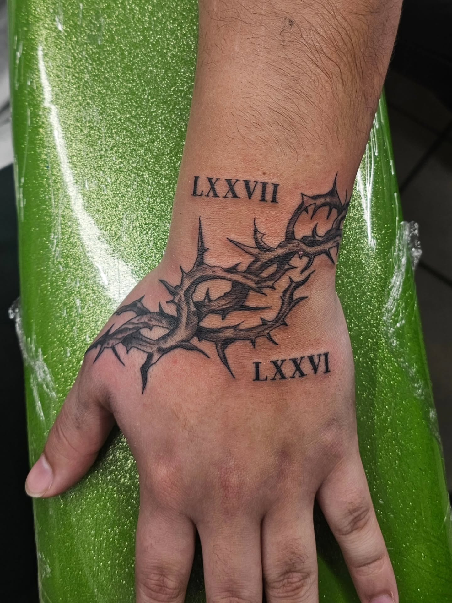 Thorn crown black and grey tattoo on the hand by πππ¦ππ§ππ‘π ππ¨ππππππ’π§π¨'π¬ πππππ¨π¨π¬