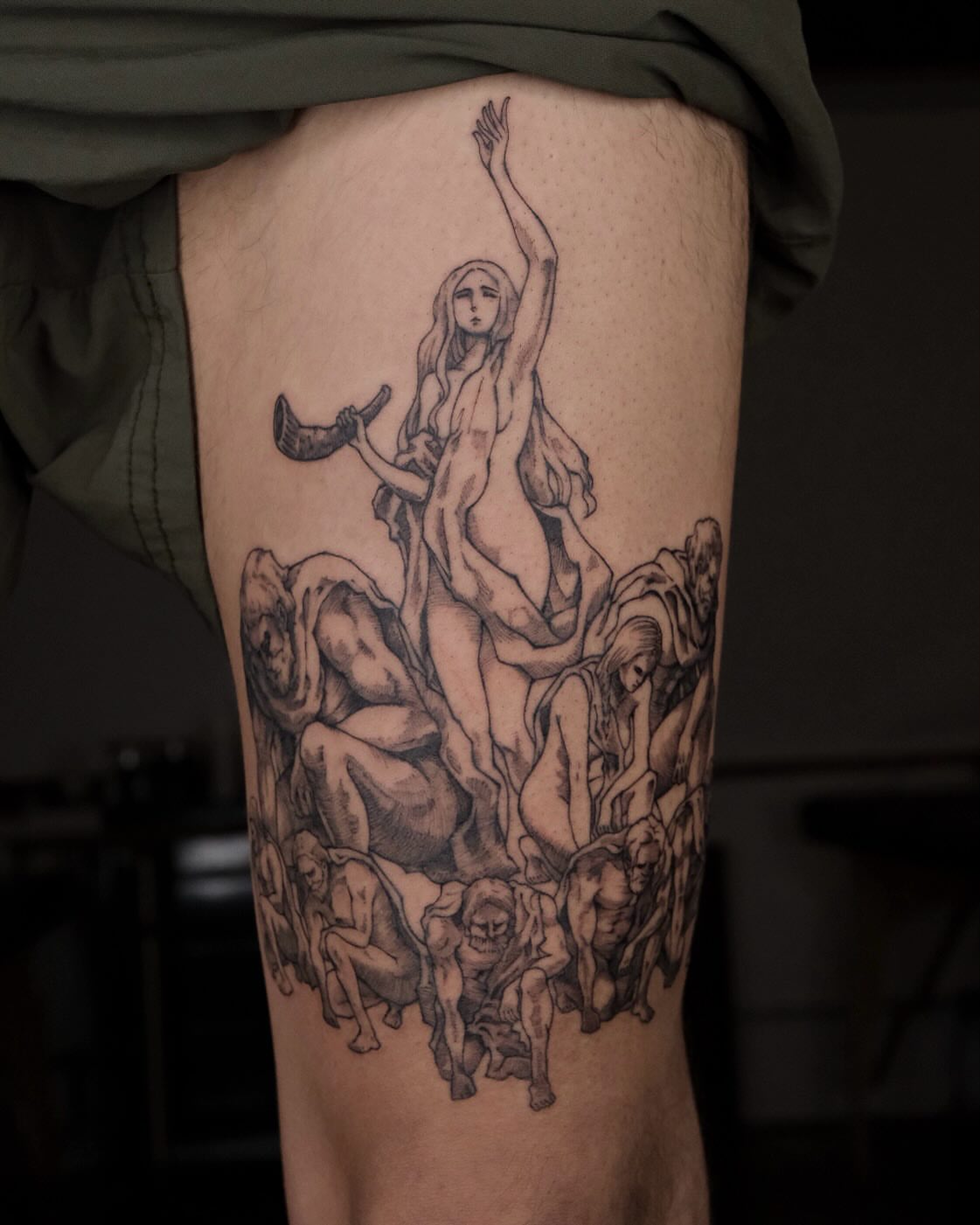 Tattoo by @misaxinks — black_and_grey, realism