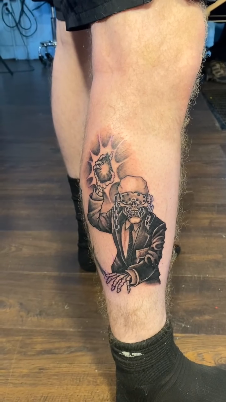 Ignorant tattoo on the forearm by jim collins, Dayton, Ohio