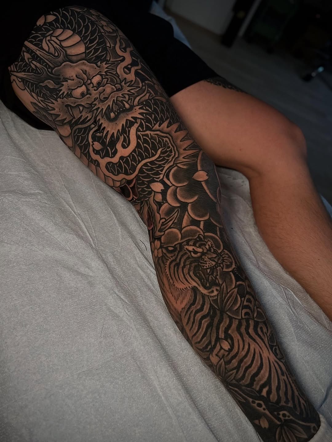Tattoo by @chrisromolini — japanese_irezumi, black_and_grey