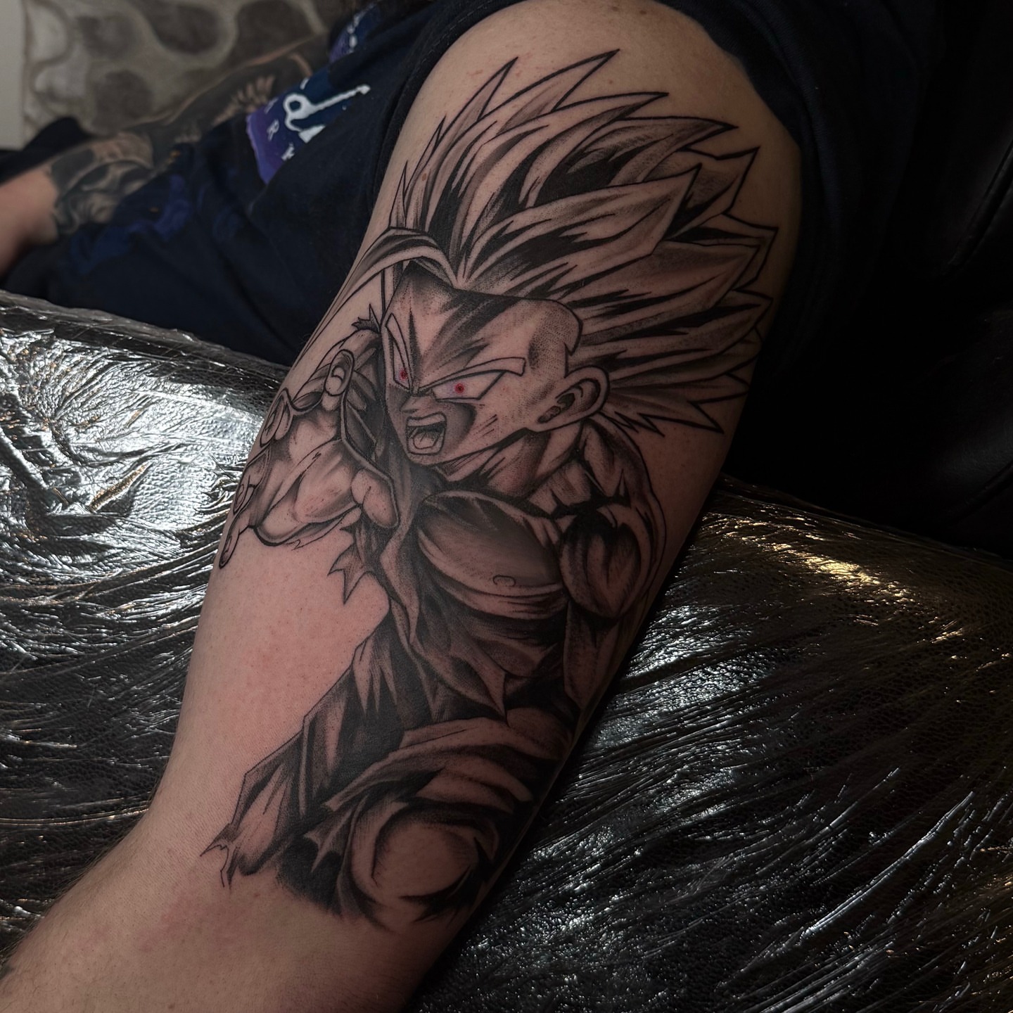 Goku anime tattoo on the forearm by Turk