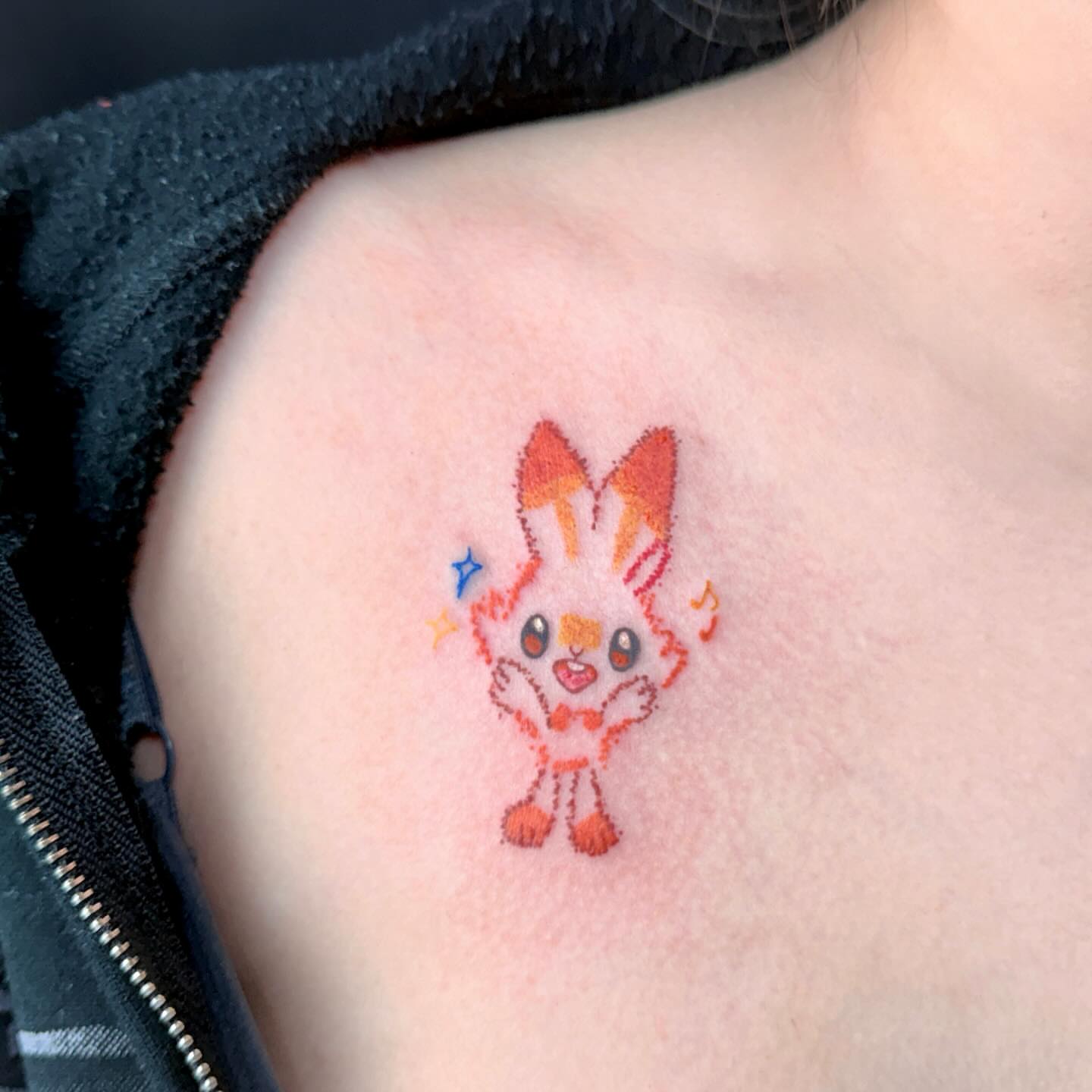 Rabbit dotwork tattoo on the shoulder by Yez tattoo