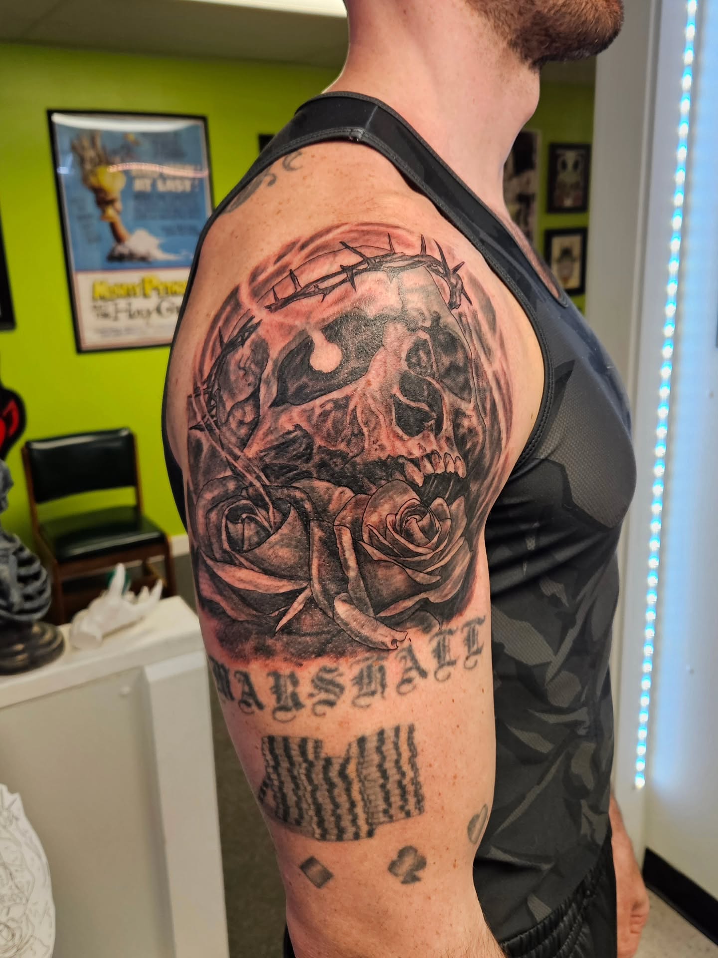 Tattoo by @goudyart — black_and_grey, realism