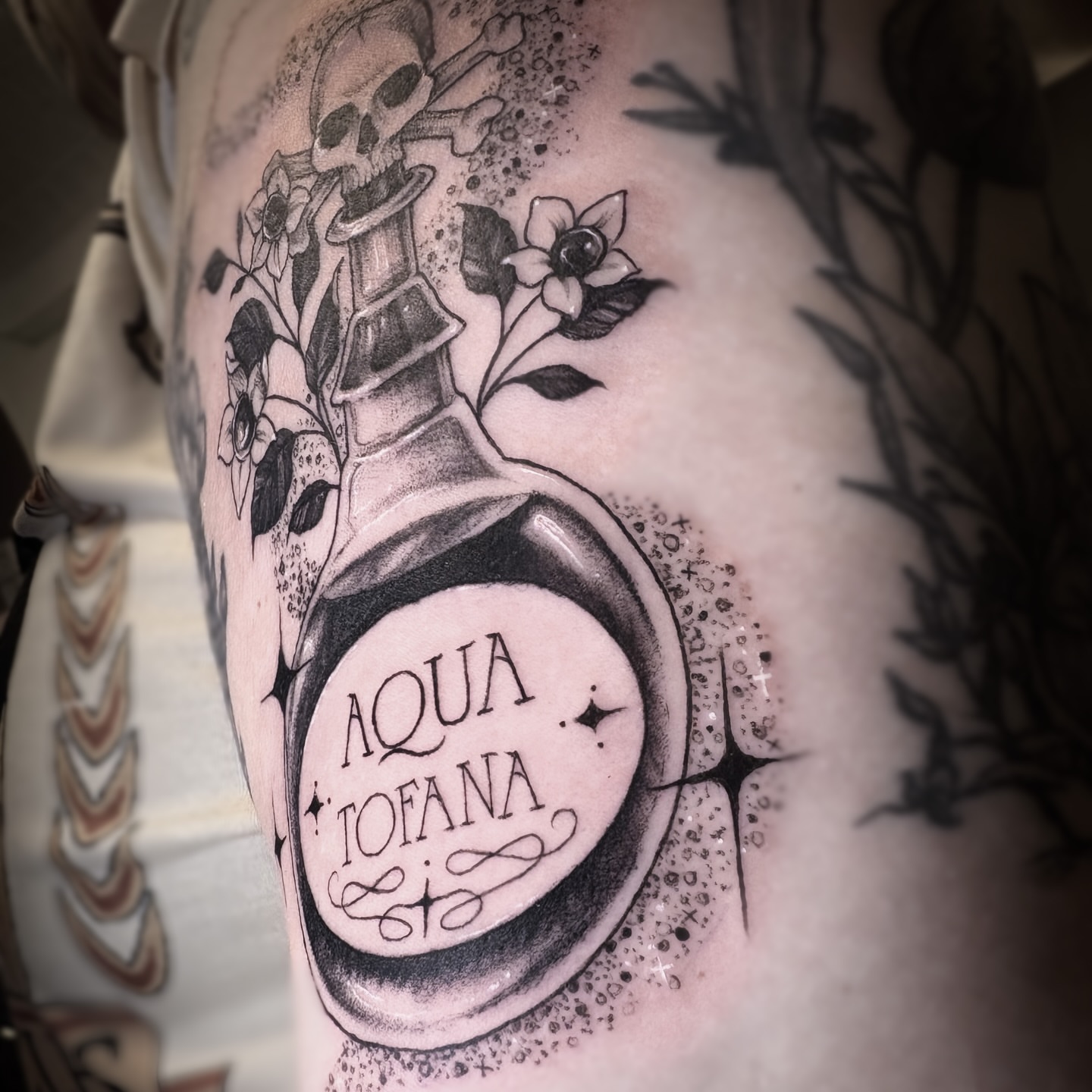 Tattoo by @jenpetronella — black_and_grey, dotwork
