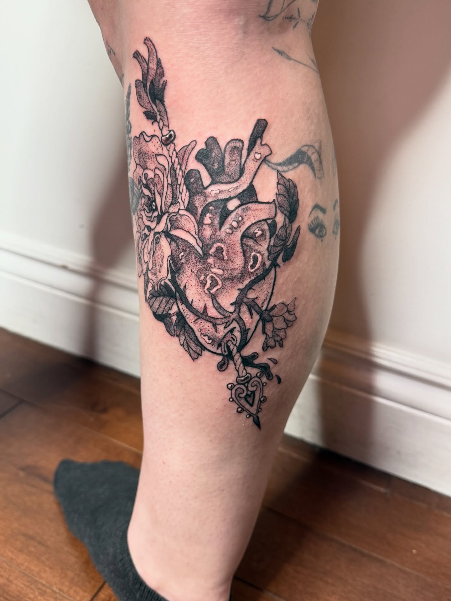 Tattoo by @scaledxwingstattoo โ black_and_grey, ornamental
