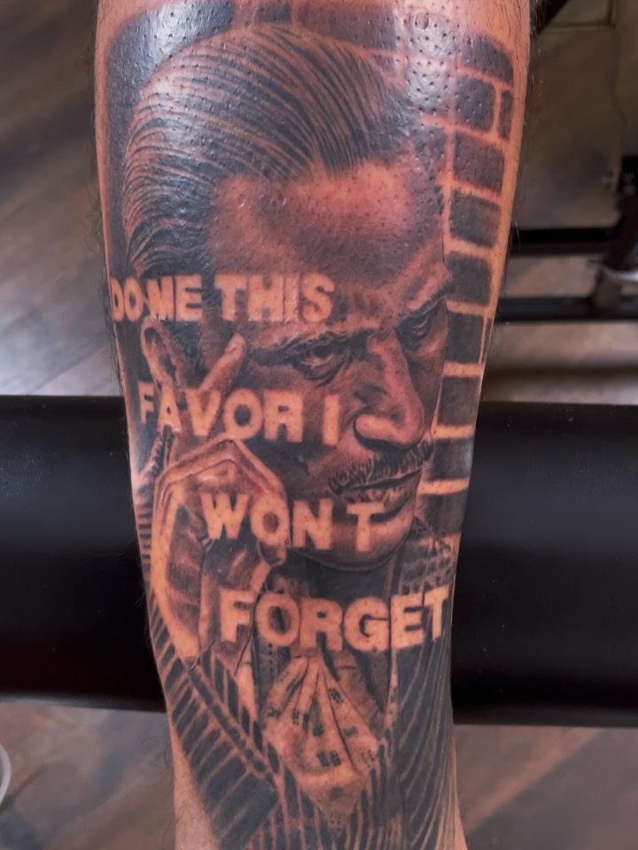Tattoo by @carlos__macedo — realism, lettering_script