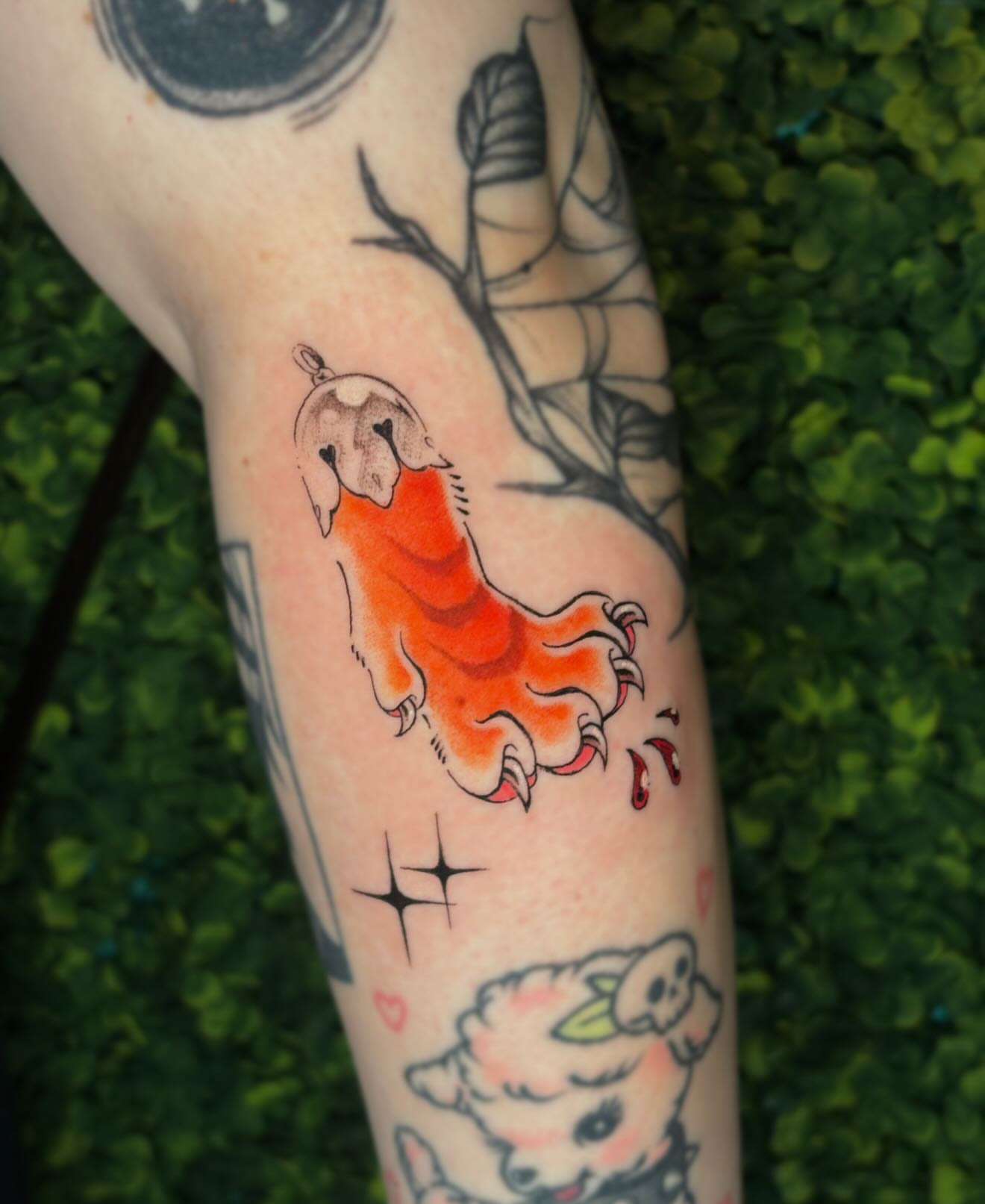 Bird watercolor tattoo on the forearm by jo, Wichita, Kansas