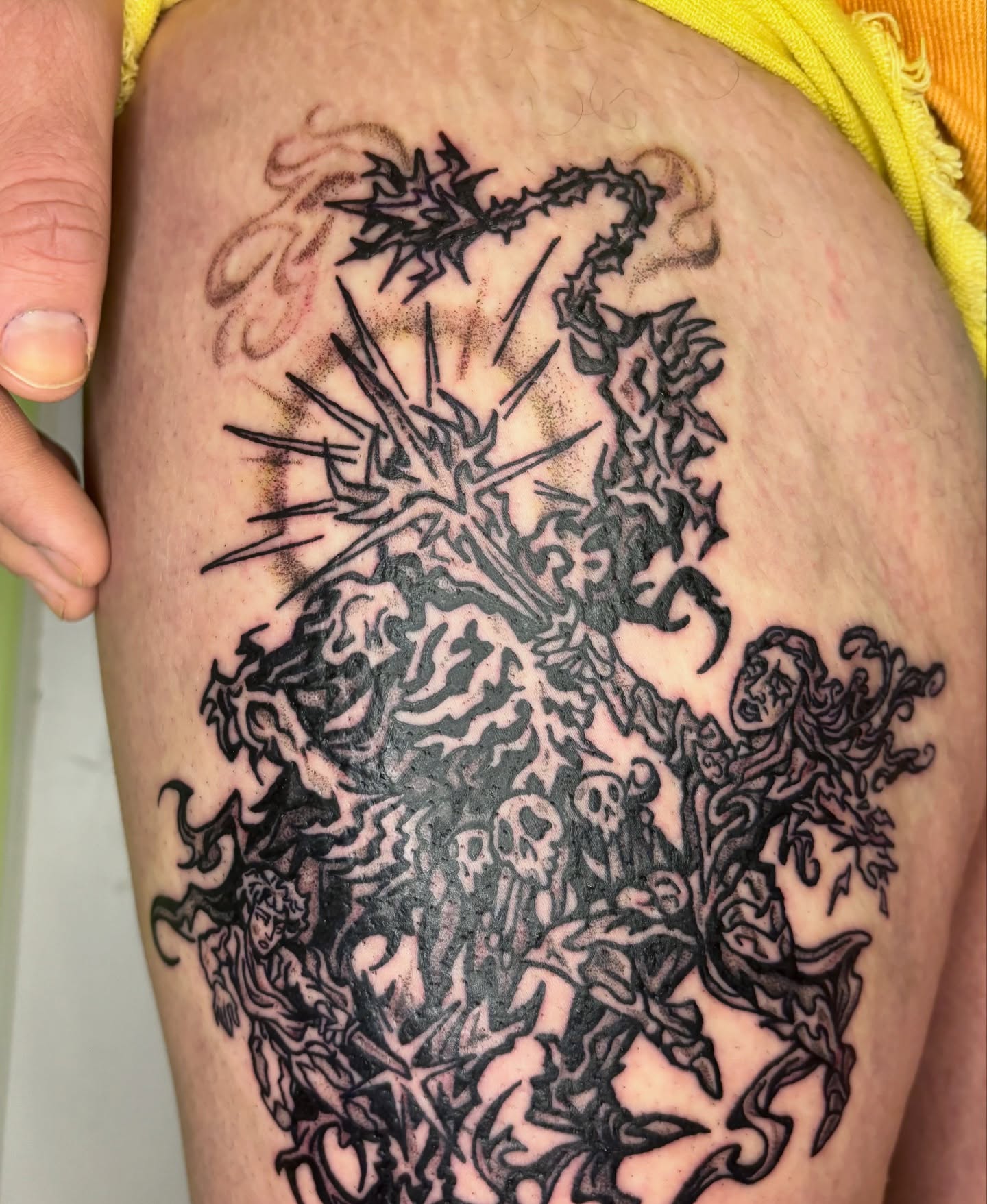 Tattoo by @grattooland — black_and_grey, dark_realism