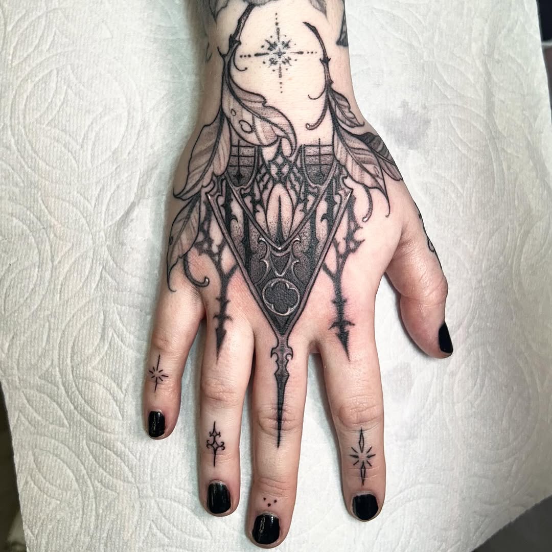 Tattoo by @deadkaylietattoo — blackwork, ornamental