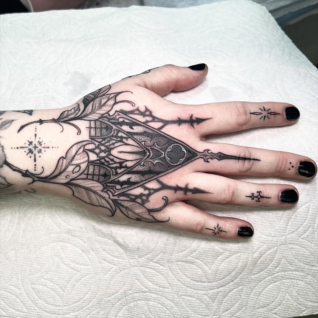 Tattoo by @deadkaylietattoo — blackwork, ornamental